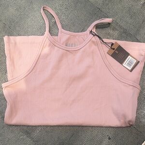 Pink Ribbed Tank Top